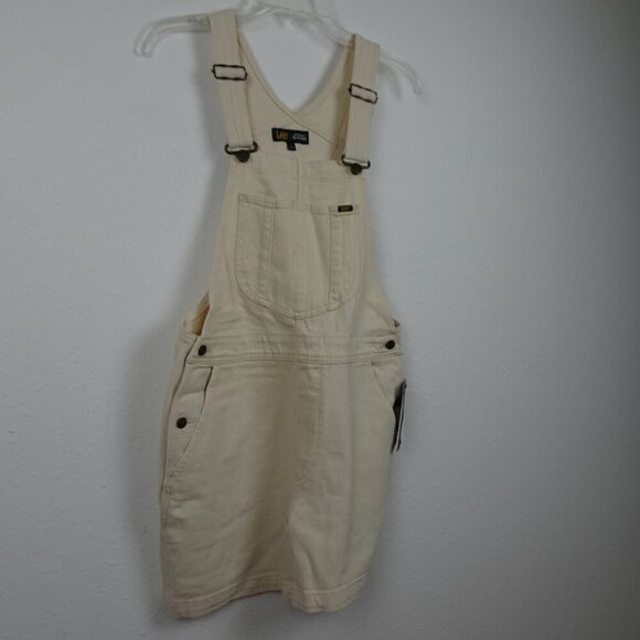 Lee Short Overalls Shortalls Women's Size M Beige Denim Romper Coveralls - Picture 4 of 10